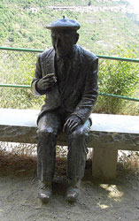 Escultura de Josep Pla en Sant Miquel del Fai